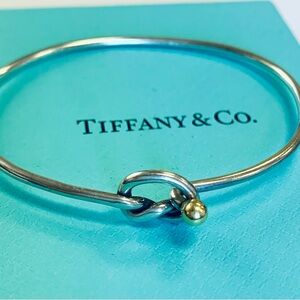 Tiffany & Co. Love Knot Steing Silver/18k Gold Bangle Bracelet